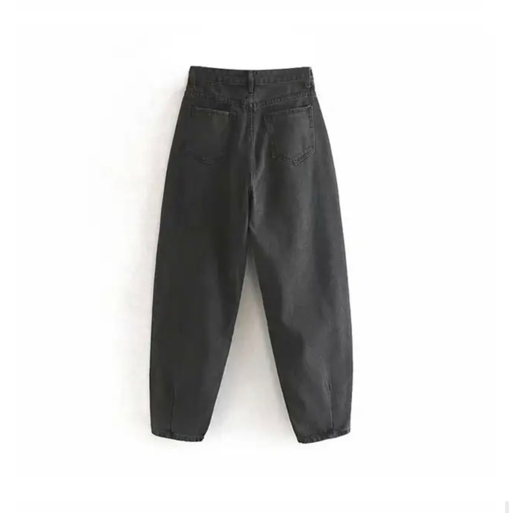 Black paperbag jeans pleated - Picture 4 of 9